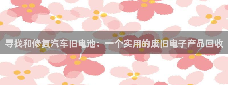 优发国际官网手机版下载安卓：寻找和修复汽车旧电池：一个实用的废旧电子产品回收